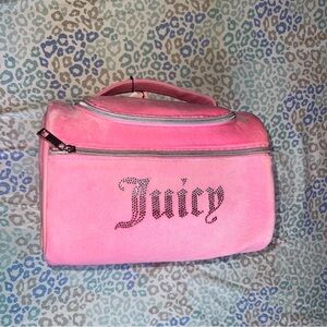 New Pink Juicy Couture Makeup Bag Cosmetic Travel Case Velour